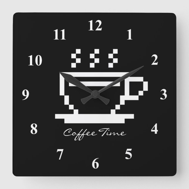 Reloj de pared cuadrado grande decoración taza de  (Anverso)
