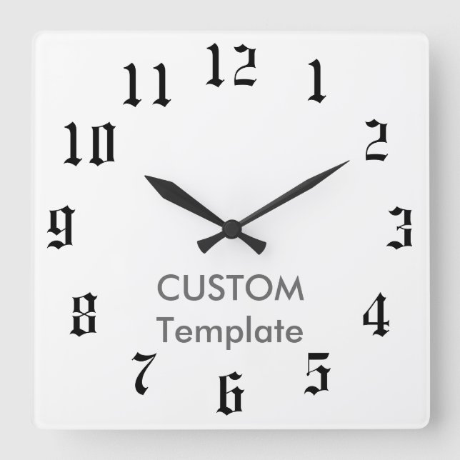 Reloj de pared cuadrado grande personalizado 10,75 (Anverso)