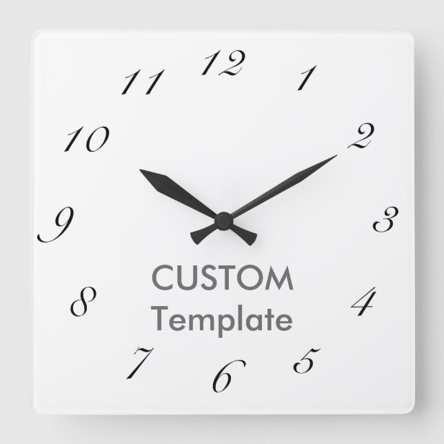 Reloj de pared cuadrado grande personalizado de 10 (Anverso)