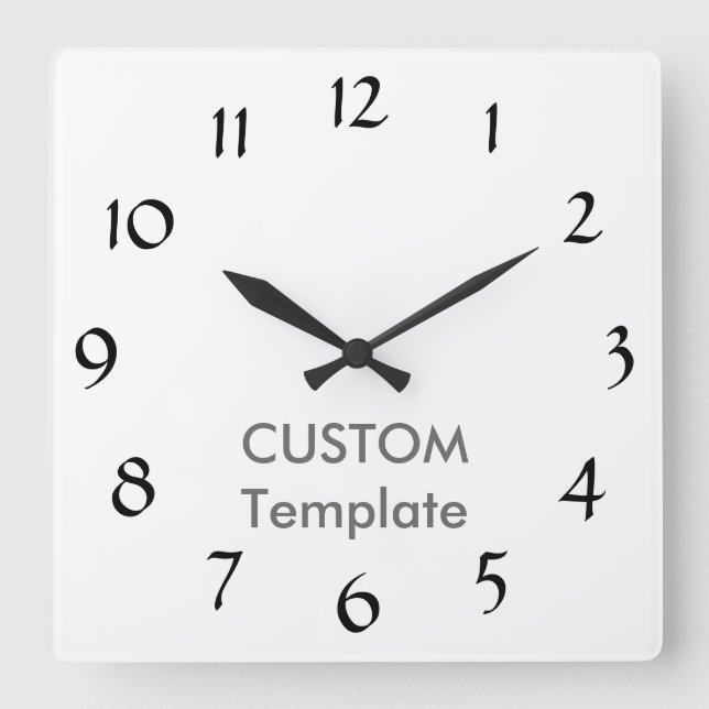 Reloj de pared cuadrado grande personalizado de 10 (Anverso)