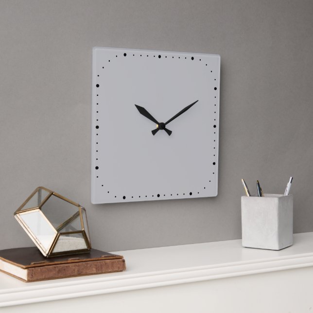 Reloj de pared cuadrado gris sin números (Oficina)