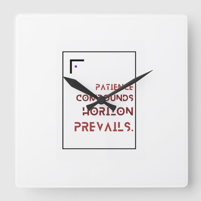 Reloj de pared cuadrado Horizon Prevails para inve (Anverso)