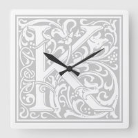 Reloj de pared cuadrado "K" de William Morris Alph