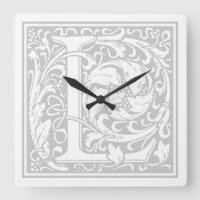 Reloj de pared cuadrado "L" de William Morris Alph