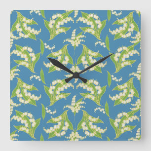 Reloj de pared cuadrado: Lilies of the Valley on B