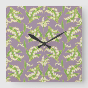 Reloj de pared cuadrado: Lilies of the Valley on M