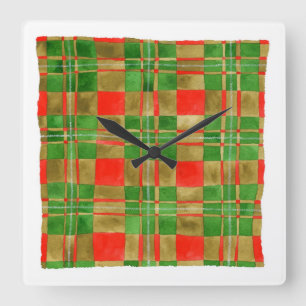 Reloj de pared cuadrado MAC GREGOR TARTAN