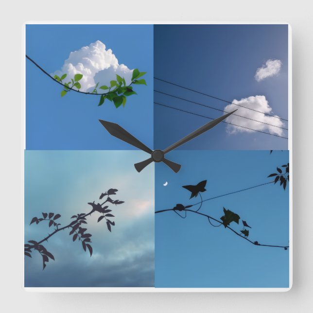 Reloj de pared cuadrado minimalista (Anverso)