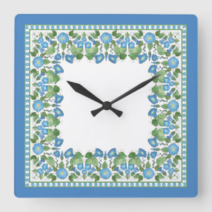 Reloj de pared cuadrado Nostálgico Blue Morning Gl