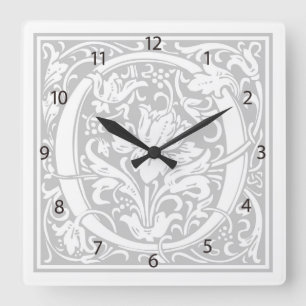 Reloj de pared cuadrado "O" de William Morris