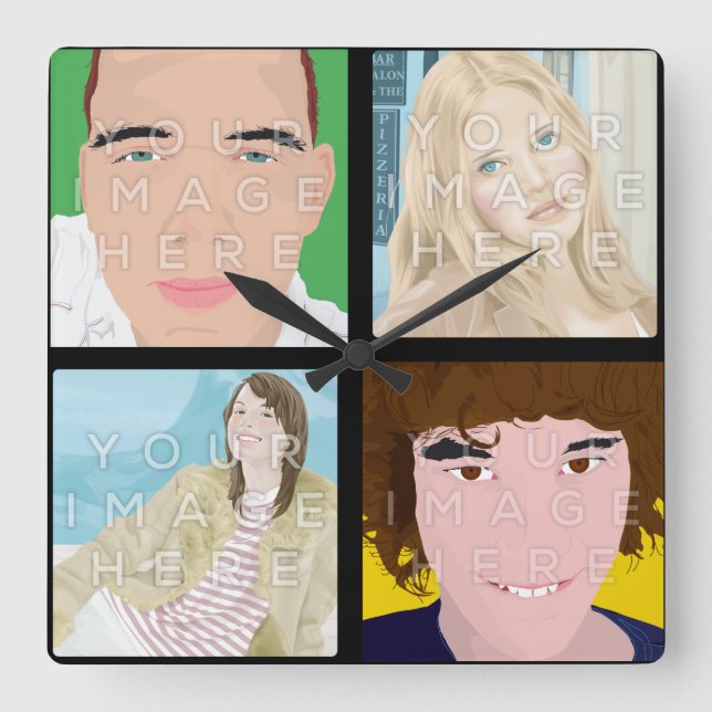 Reloj de pared cuadrado personalizado foto de (Anverso)