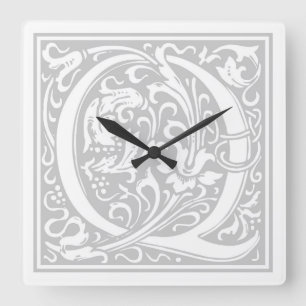 Reloj de pared cuadrado "Q" de William Morris Alph