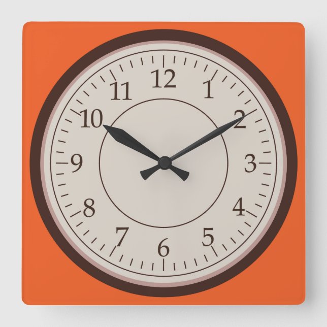 Reloj de pared cuadrado redondo (Anverso)