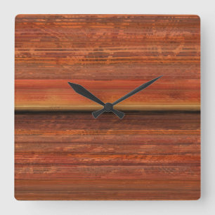 Reloj de pared cuadrado rústico