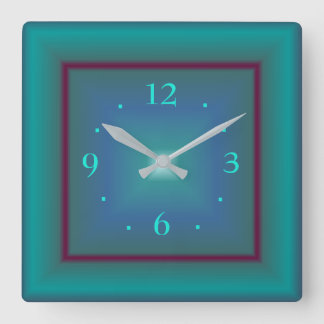 Reloj de pared cuadrado verde esmeralda atmosféric