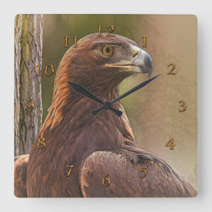 RELOJ DE PARED CUADRADO “VOYAGER” ÁGUILA CALVA