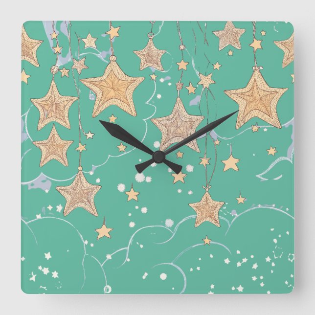 Reloj de pared cuadrado Wish Upon a Star (Anverso)