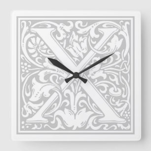 Reloj de pared cuadrado "X" de William Morris