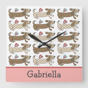 Reloj de pared Dachshund para perros de la salchic