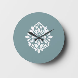 Reloj de pared Damask Ambience (Azul estaño)