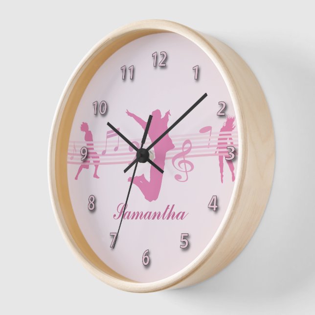 Reloj De Pared Danza musical personalizada y rosa dramático (Ángulo)