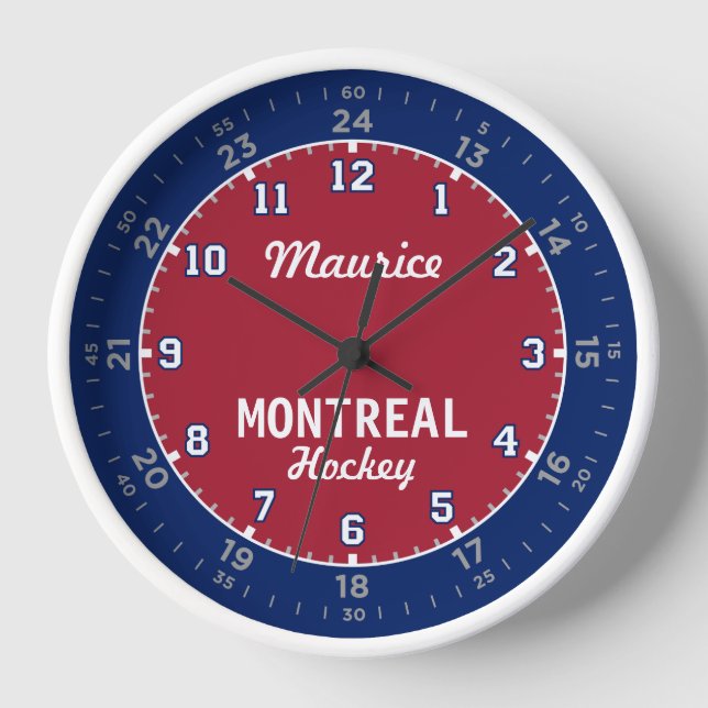 Reloj de pared de 24 horas de hockey de Montreal (Anverso)