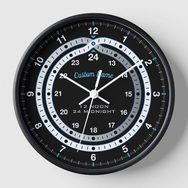 Reloj de pared de 24 horas para el personalizado (Anverso)