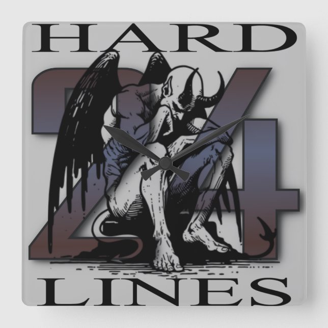 Reloj de pared de 24 líneas duras — Diseño Demonio (Anverso)
