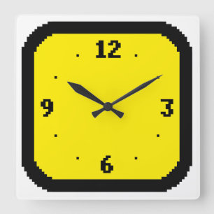 reloj de pared de 8 bits de la arcada de los