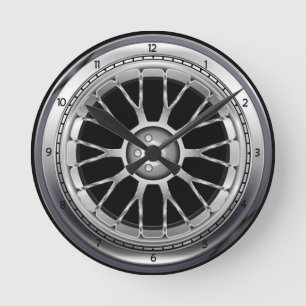 Reloj de pared de acero de la rueda del neumático