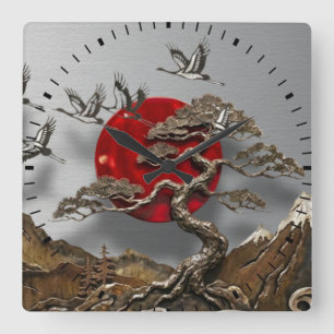 Reloj de pared de acrílico Bonsái Zen Japonés y So