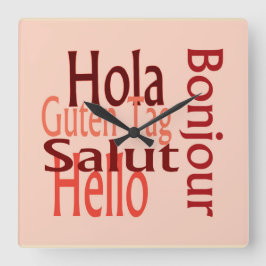 Reloj de pared de acrílico colorido, varios idioma