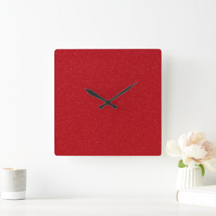 Reloj de pared de acrílico con brillo rojo persona