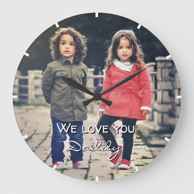 Reloj de pared de acrílico con foto de Te Amamos P (Anverso)