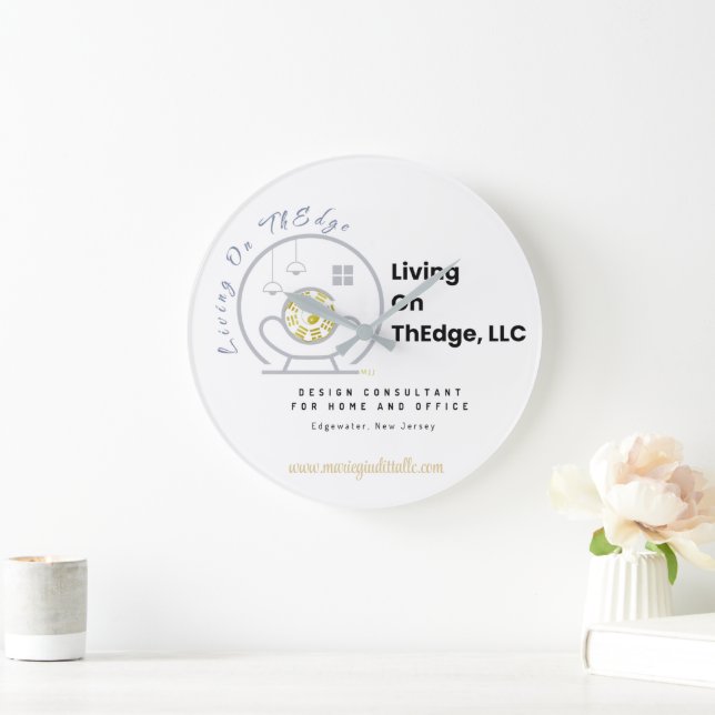 Reloj de pared de acrílico con logo de Living On T (Hogar)