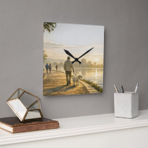 Reloj de pared de acrílico cuadrado para paseo de 