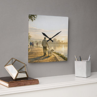 Reloj de pared de acrílico cuadrado para paseo de