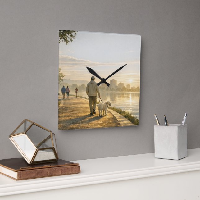 Reloj de pared de acrílico cuadrado para paseo de  (Oficina)