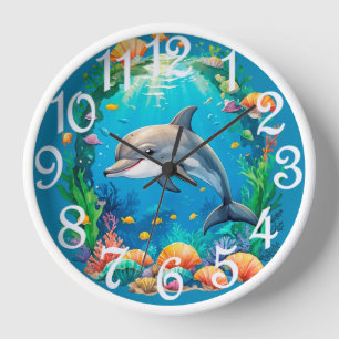 Reloj de pared de acrílico de delfín