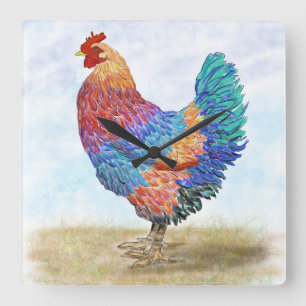 Reloj de pared de acrílico de gallo