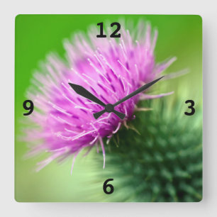 Reloj de pared de acrílico de la flor púrpura de