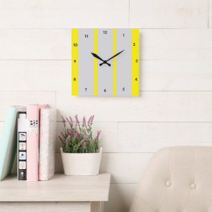 Reloj de pared de acrílico de metal amarillo limón