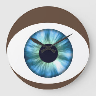Reloj de pared de acrílico de ojo azul piel oscura