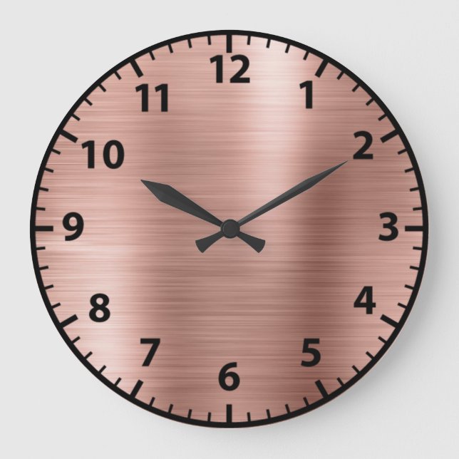 Reloj de pared de acrílico de oro Rosa Glam Girly (Anverso)