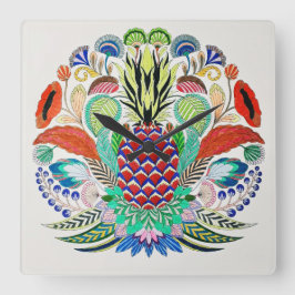 Reloj de pared de acrílico de piña