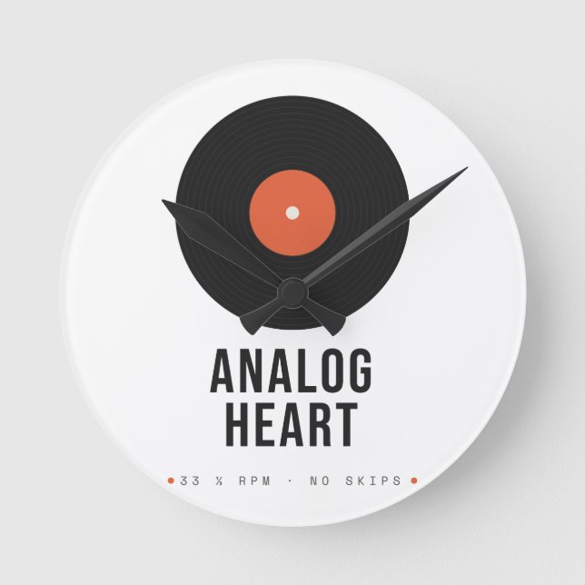 Reloj de pared de acrílico de vinilo retro con cor (Anverso)