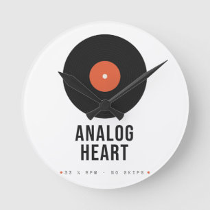Reloj de pared de acrílico de vinilo retro con cor