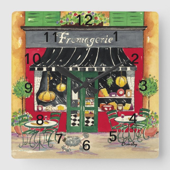 Reloj de pared de acrílico del café francés (Anverso)