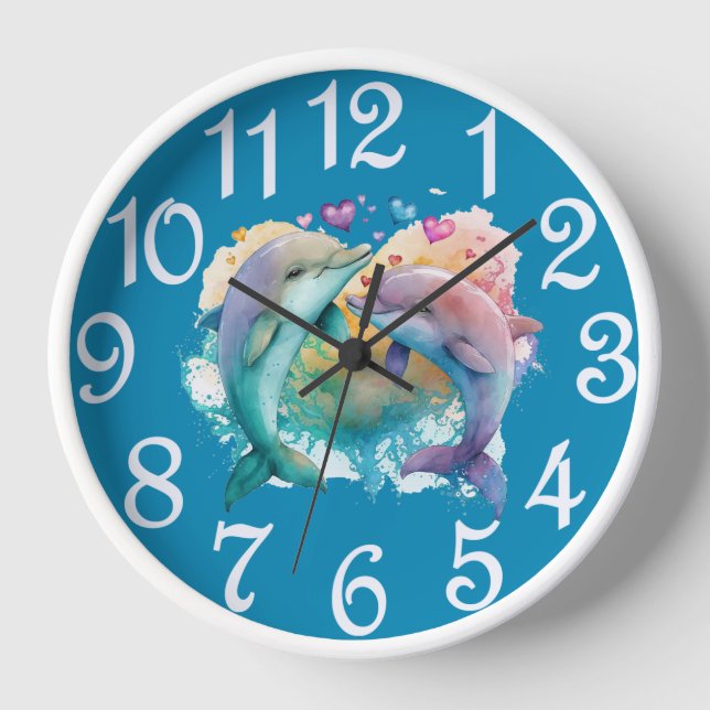 Reloj de pared de acrílico delfín (Anverso)