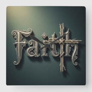 Reloj de pared de acrílico Faith Square - Decoraci